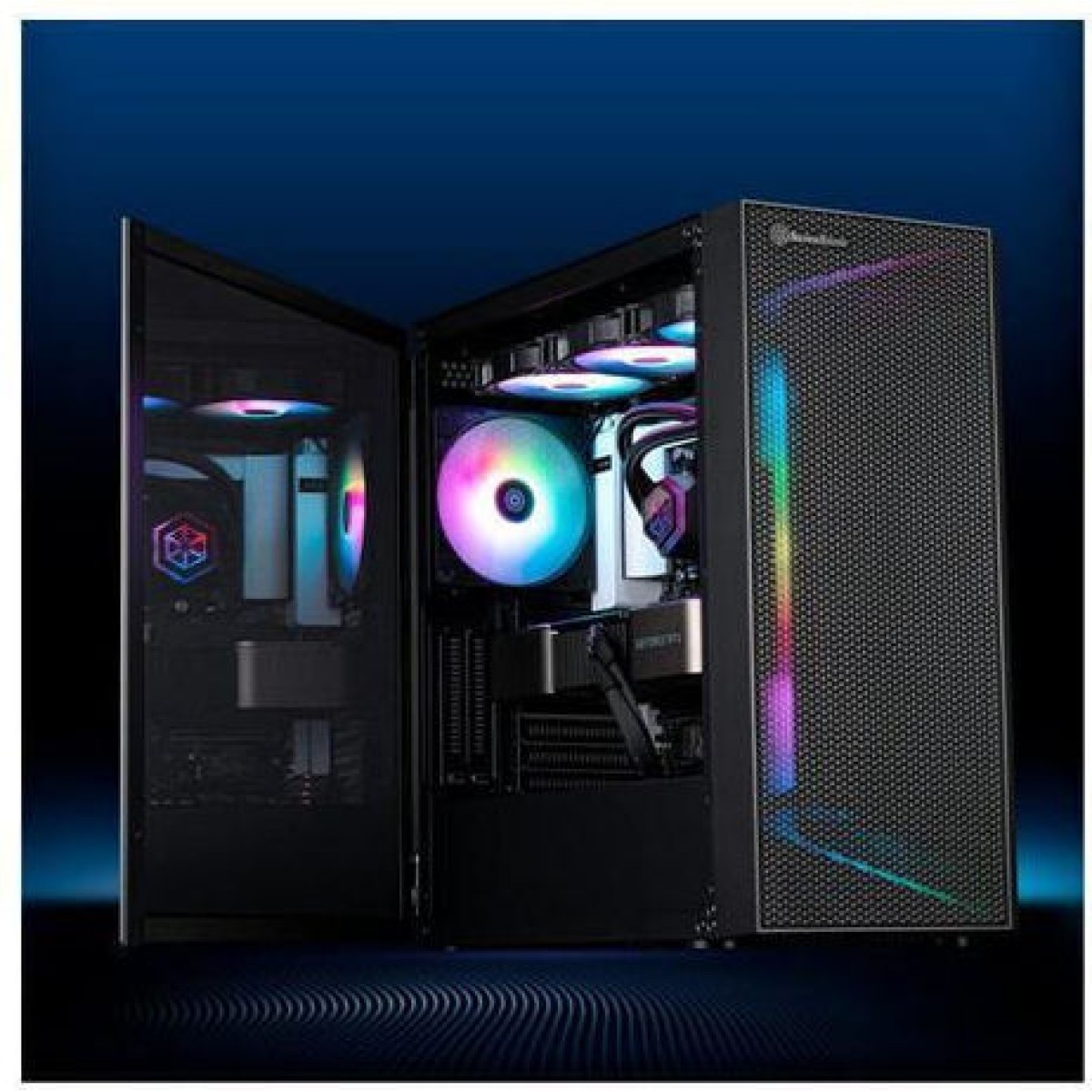 Silverstone Seta H1 Gaming Midi Tower Κουτί Υπολογιστή με Πλαϊνό Παράθυρο και RGB Φωτισμό Μαύρο