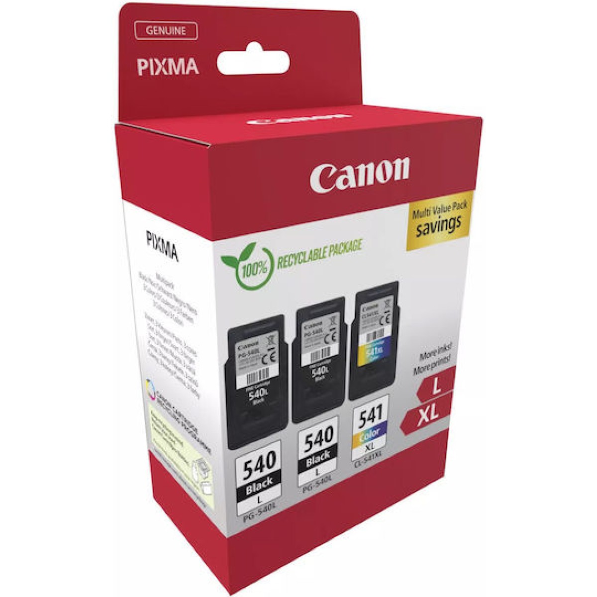 Canon PG-540Lx2/CL-541XL Γνήσιο Πακέτο Μελανιών Εκτυπωτή InkJet Μαύρο / Κυανό / Ματζέντα / Κίτρινο (5224B017)