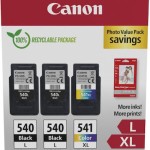 Canon PG-540Lx2/CL-541XL Γνήσιο Photo Value Pack με 3 Μελάνια Εκτυπωτή InkJet Μαύρο / Πολλαπλό (Color) (5224B015)