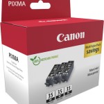 Canon PGI-35 Γνήσιο Πακέτο 3 Μελανιών Εκτυπωτή InkJet Μαύρο (1509B028)
