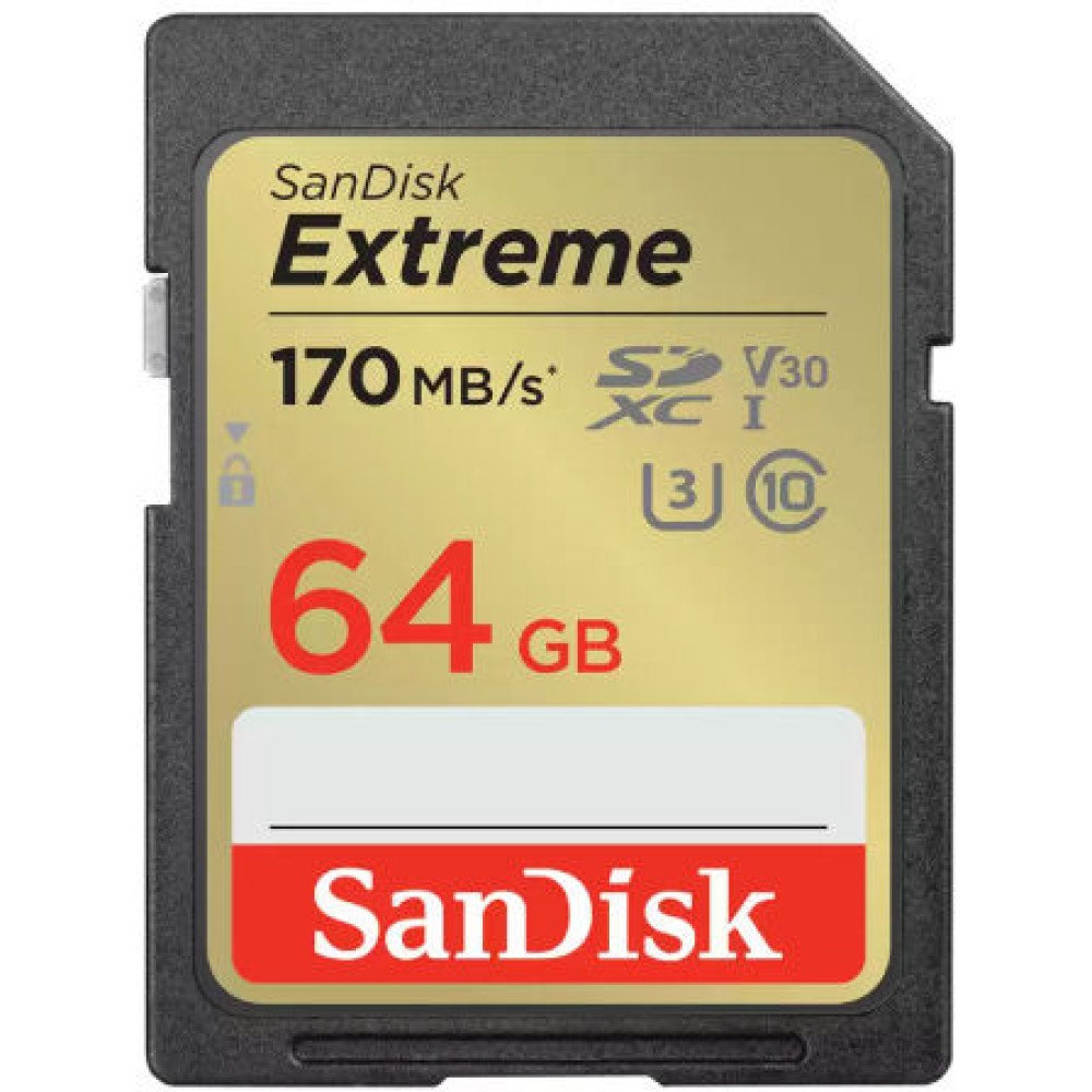 Sandisk Extreme SDXC 64GB Class 10 U3 V30 UHS-I 170MB/s