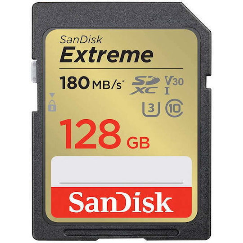 Sandisk Extreme SDXC 128GB Class 10 U3 V30 UHS-I με αντάπτορα