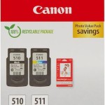 Canon PG-510 Γνήσιο Photo Value Pack με 1 Μελάνι InkJet Κυανό / Ματζέντα / Κίτρινο / Μαύρο (2970B017)