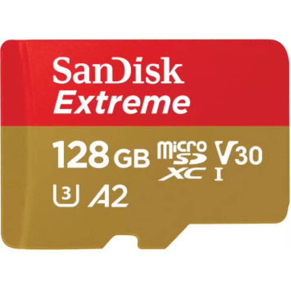 Sandisk Extreme microSDXC 128GB Class 10 U3 V30 A2 UHS-I με αντάπτορα SDSQXAA-128G-GN6MA