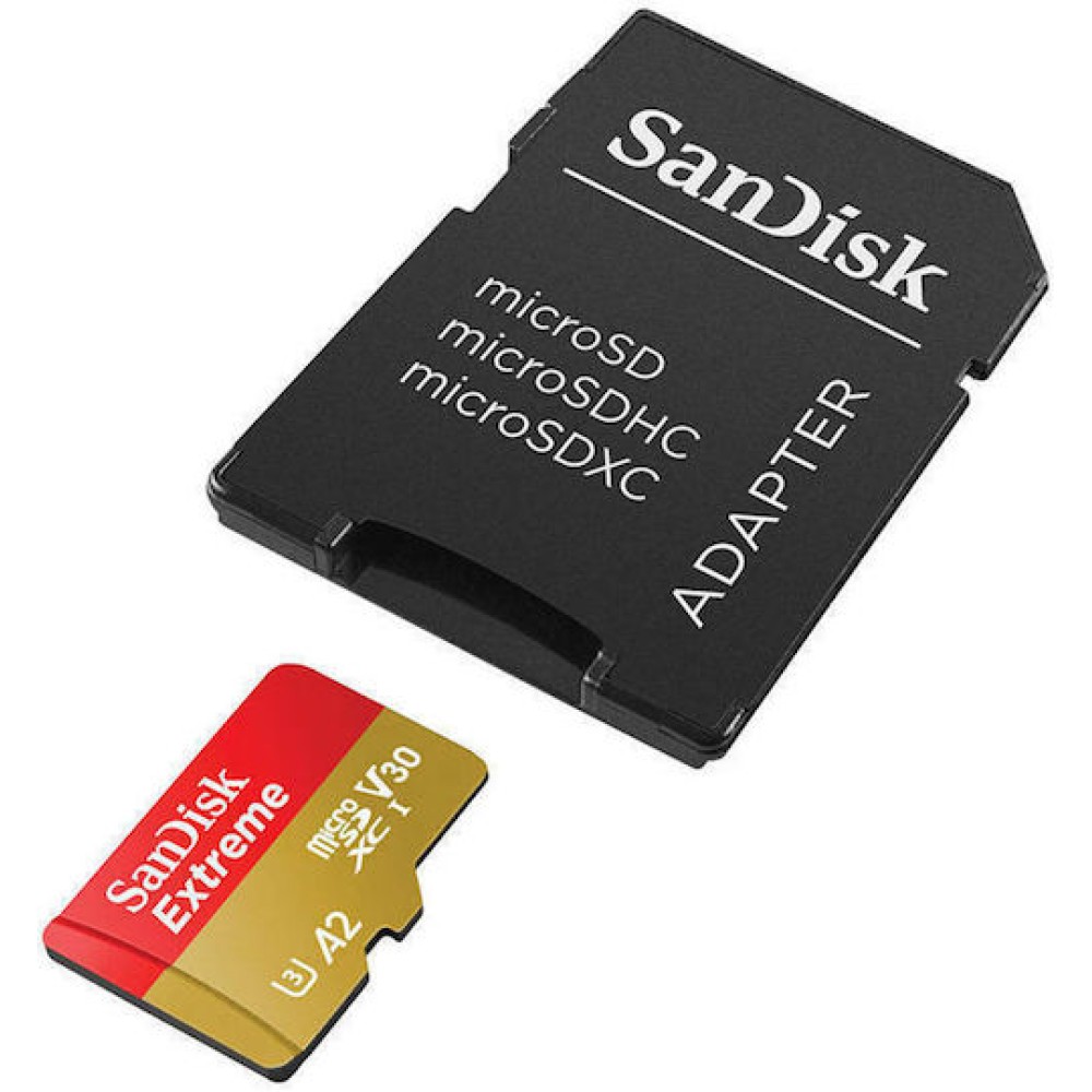Sandisk Extreme microSDXC 512GB U3 V30 A2 UHS-I με αντάπτορα 190MB/s