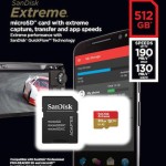 Sandisk Extreme microSDXC 512GB U3 V30 A2 UHS-I με αντάπτορα 190MB/s