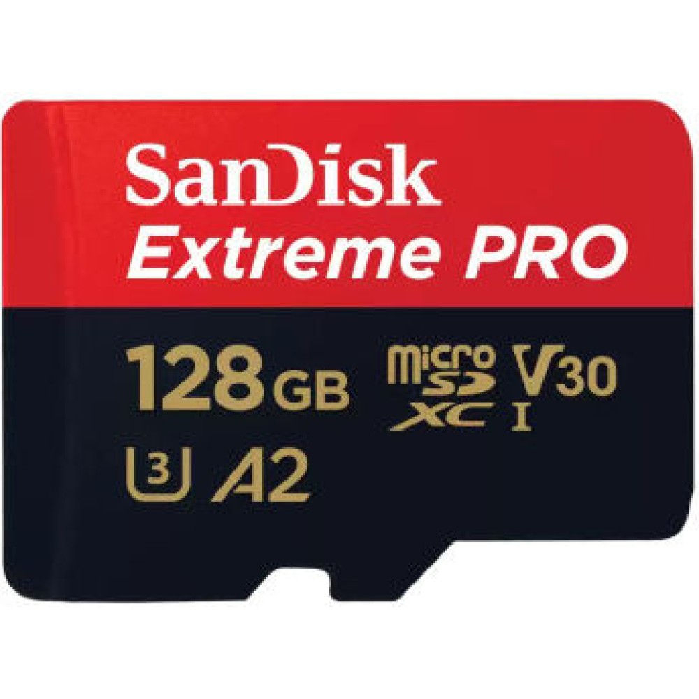 Sandisk Extreme Pro microSDXC 128GB Class 10 U3 V30 A2 UHS-I με αντάπτορα SDSQXCD-128G-GN6MA