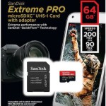 Sandisk Extreme Pro microSDXC 64GB U3 V30 A2 UHS-I με αντάπτορα 200MB/s
