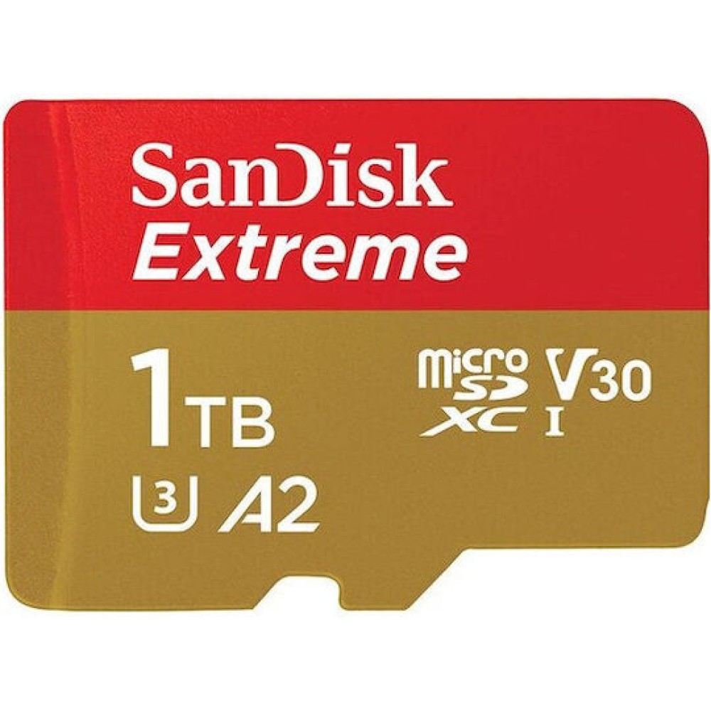 Sandisk Extreme microSDXC 1TB U3 V30 A2 UHS-I με αντάπτορα 190MB/s