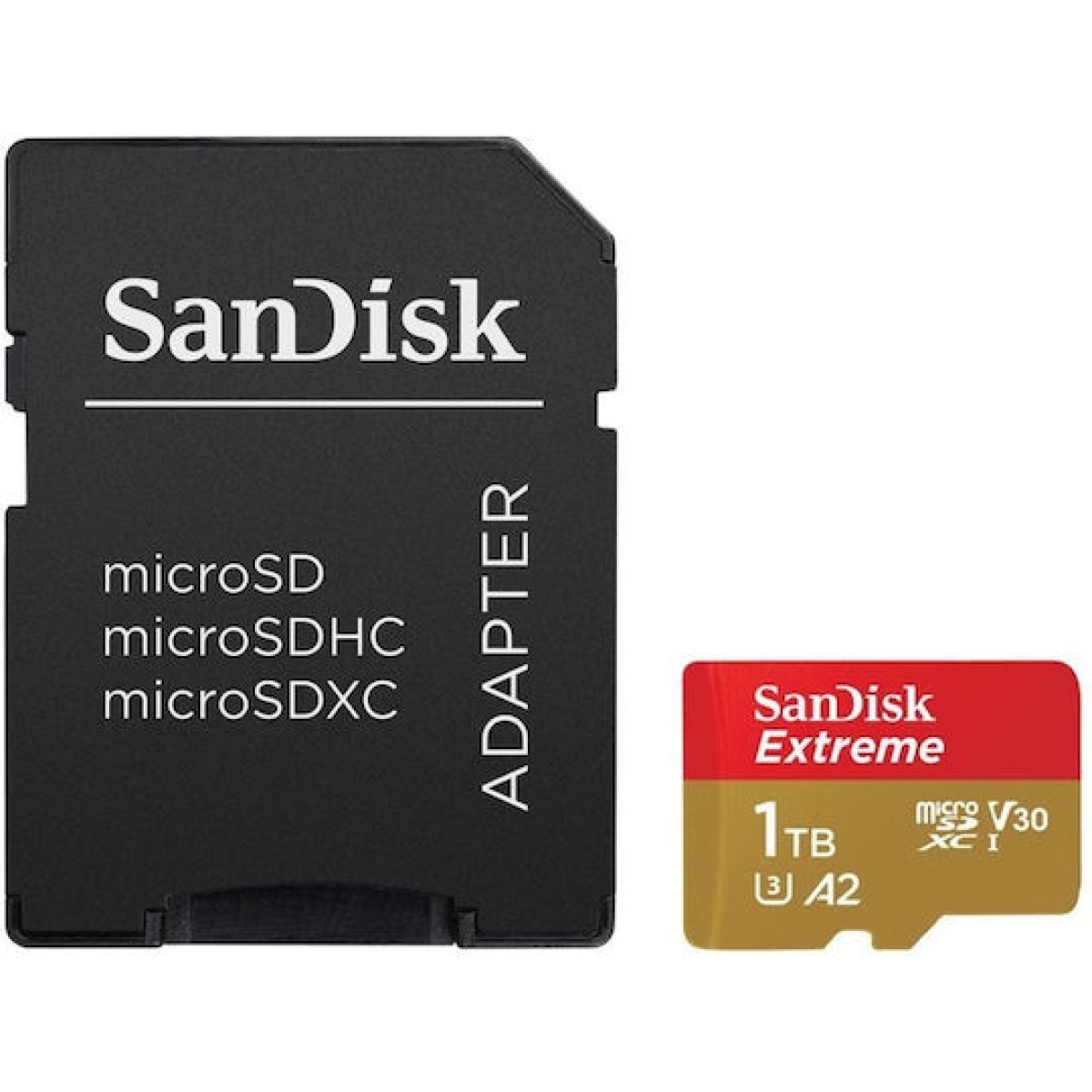 Sandisk Extreme microSDXC 1TB U3 V30 A2 UHS-I με αντάπτορα 190MB/s