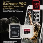 Sandisk Extreme Pro microSDXC 512GB U3 V30 A2 UHS-I με αντάπτορα 200MB/s