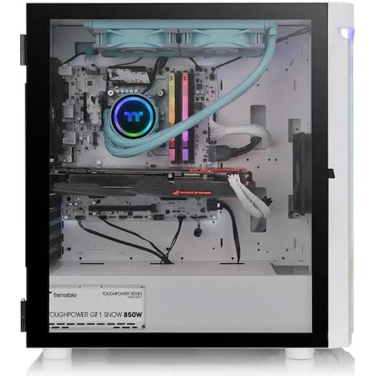 Thermaltake H590 ARGB Gaming Κουτί Υπολογιστή με Πλαϊνό Παράθυρο Λευκό