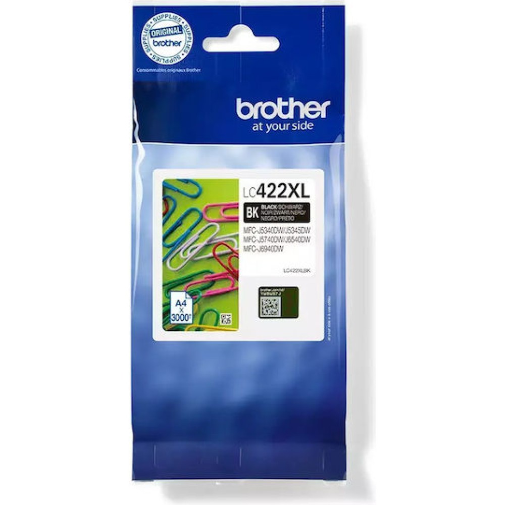 Brother LC422XL Γνήσιο Μελάνι Εκτυπωτή InkJet Μαύρο (LC-422XLBK)