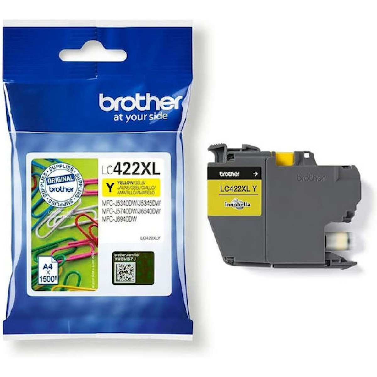 Brother LC422XL Γνήσιο Πακέτο 5 Μελανιών Εκτυπωτή InkJet Κίτρινο