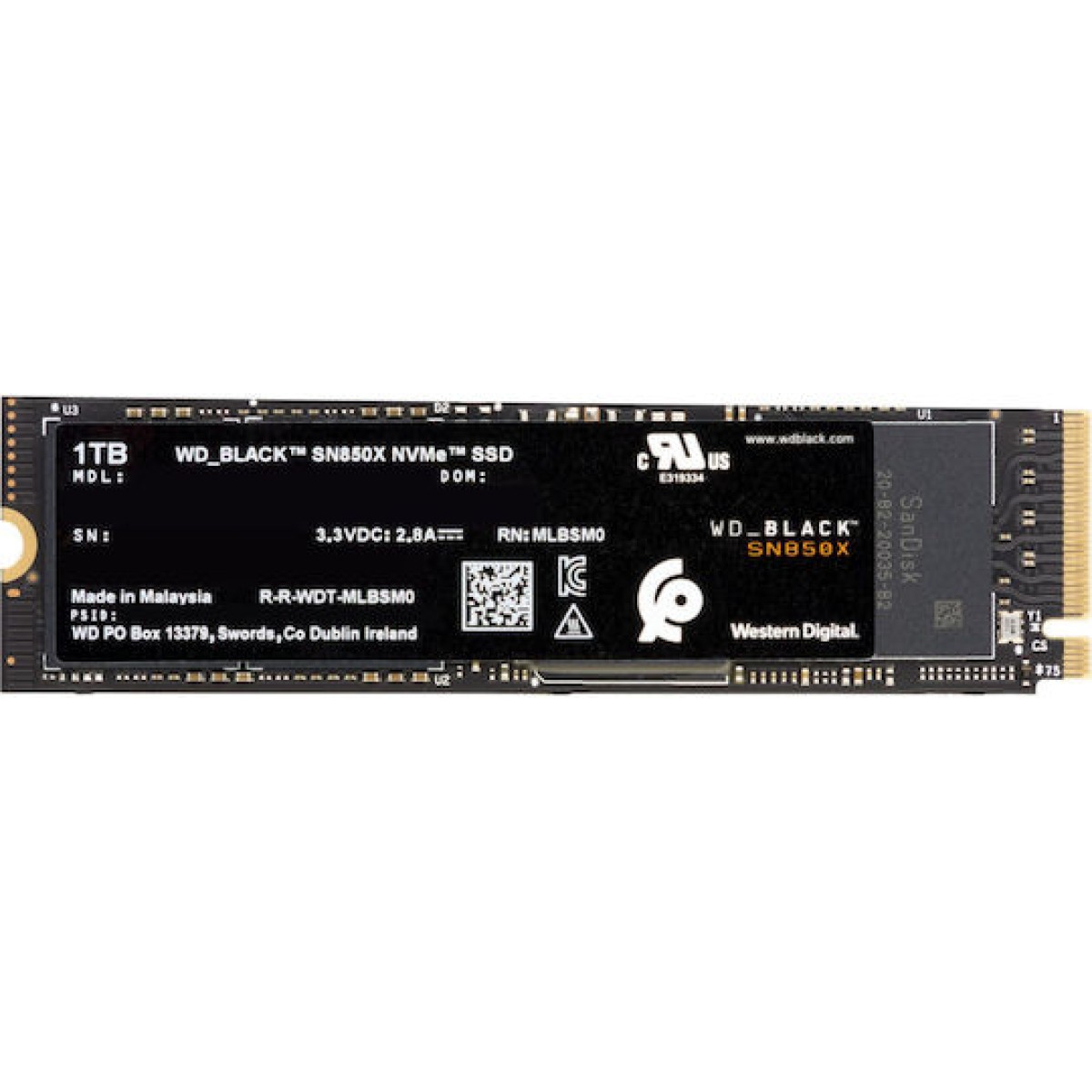 Western Digital Black SN850X W/o Heatsink SSD 1TB M.2 NVMe PCI Express 4.0