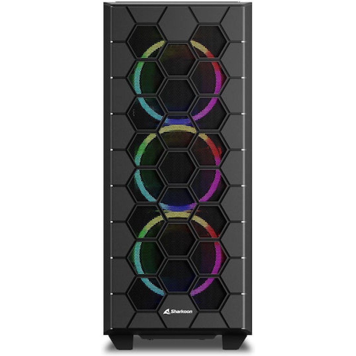 Sharkoon HEX Gaming Midi Tower Κουτί Υπολογιστή με Πλαϊνό Παράθυρο και RGB Φωτισμό Μαύρο
