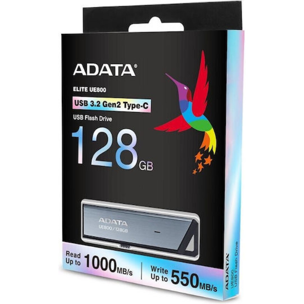 Adata Elite UE800 128GB USB 3.2 Stick με σύνδεση USB-C Ασημί