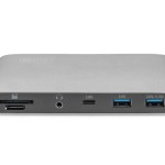 Digitus Thunderbolt 3 Docking Station με DisplayPort 4K PD Ethernet και συνδεση 2 Οθονών Γκρι (DA-70895)