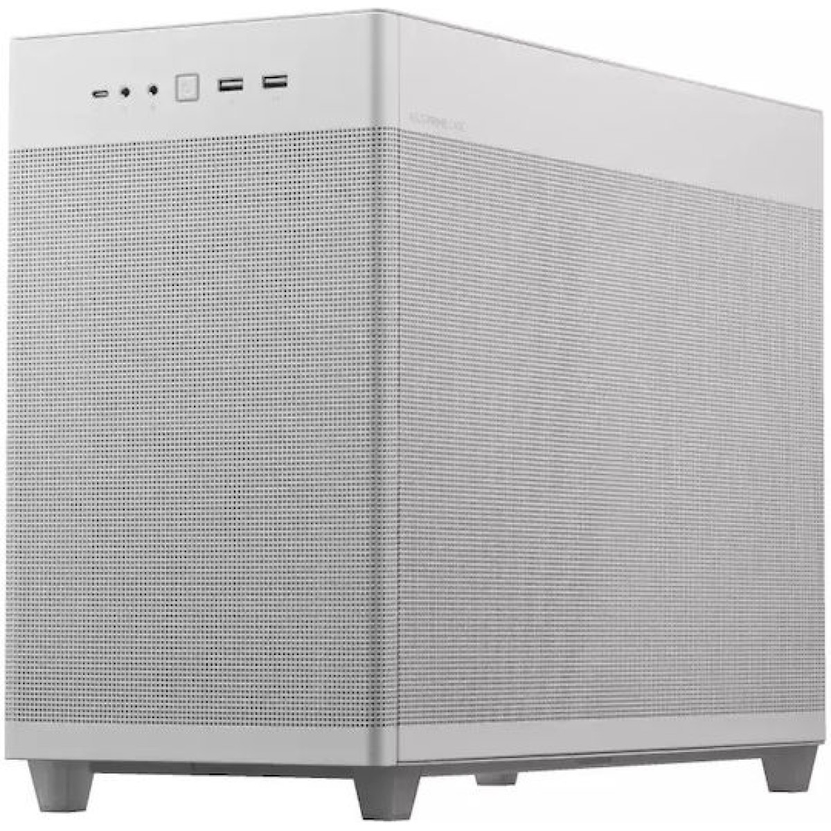 Asus Prime AP201 Gaming Micro Tower Κουτί Υπολογιστή με Πλαϊνό Παράθυρο Mesh White Edition