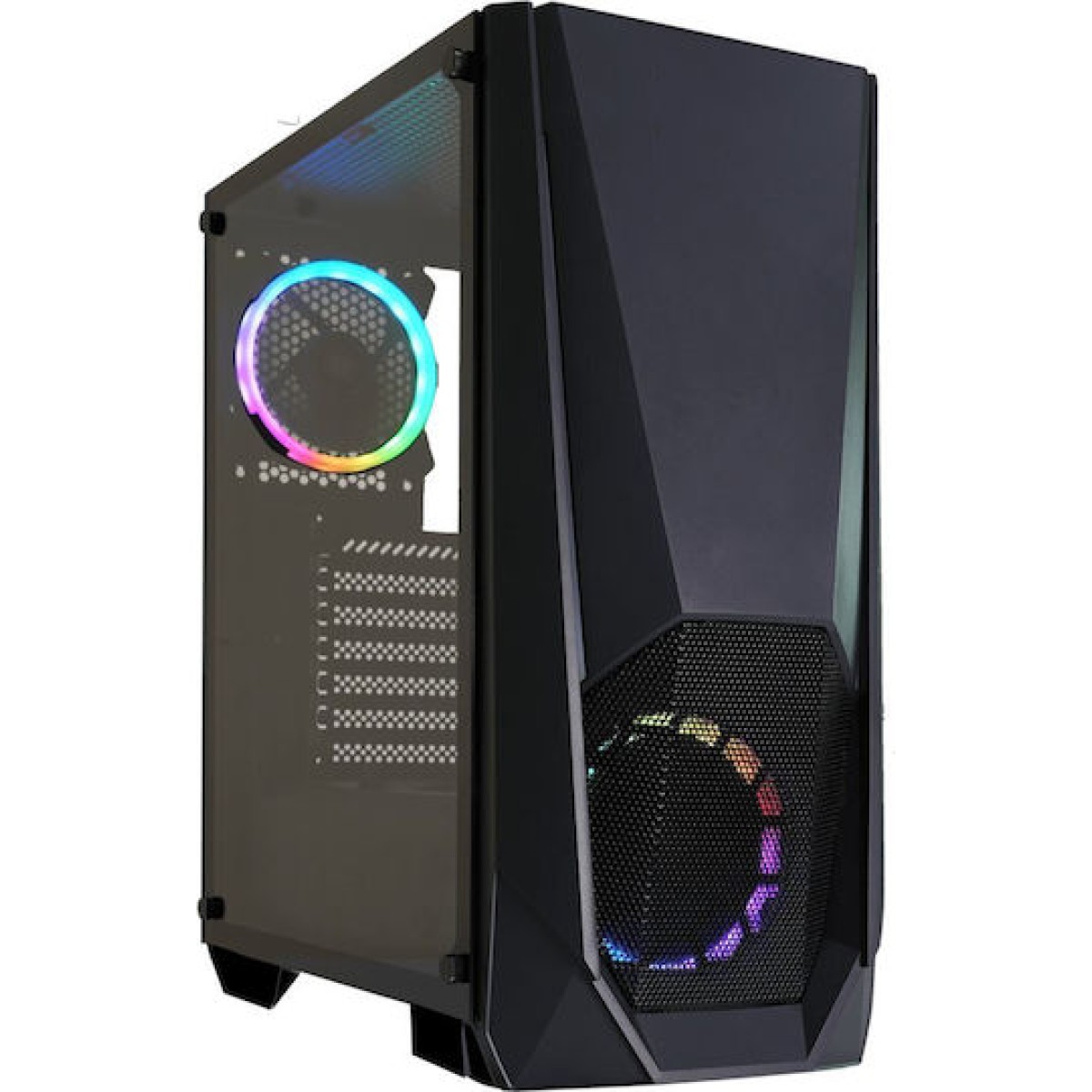 Xilence XG141 Gaming Midi Tower Κουτί Υπολογιστή με Πλαϊνό Παράθυρο και RGB Φωτισμό Μαύρο