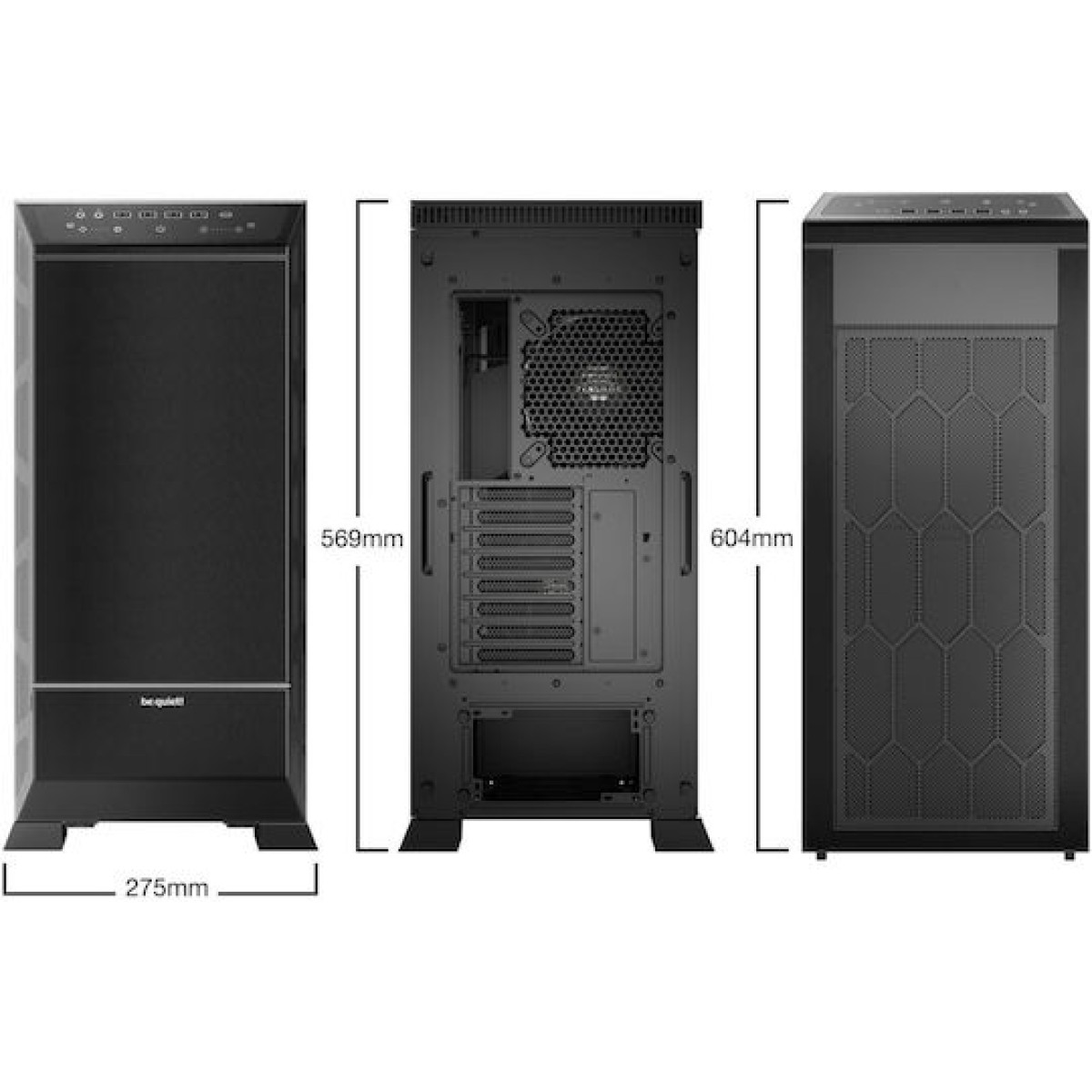 Be Quiet Dark Base Pro 901 Gaming Midi Tower Κουτί Υπολογιστή με Πλαϊνό Παράθυρο και RGB Φωτισμό Μαύρο