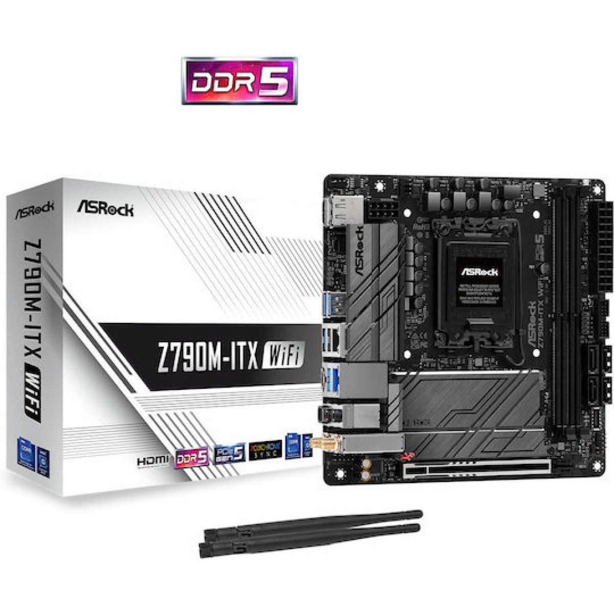 ASRock Z790M-ITX WiFi Motherboard Mini ITX με Intel 1700 Socket 90-MXBKE0-A0UAYZ