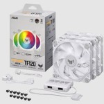 Asus TF120 Case Fan με ARGB Φωτισμό και Σύνδεση 4-Pin PWM 3τμχ Λευκό