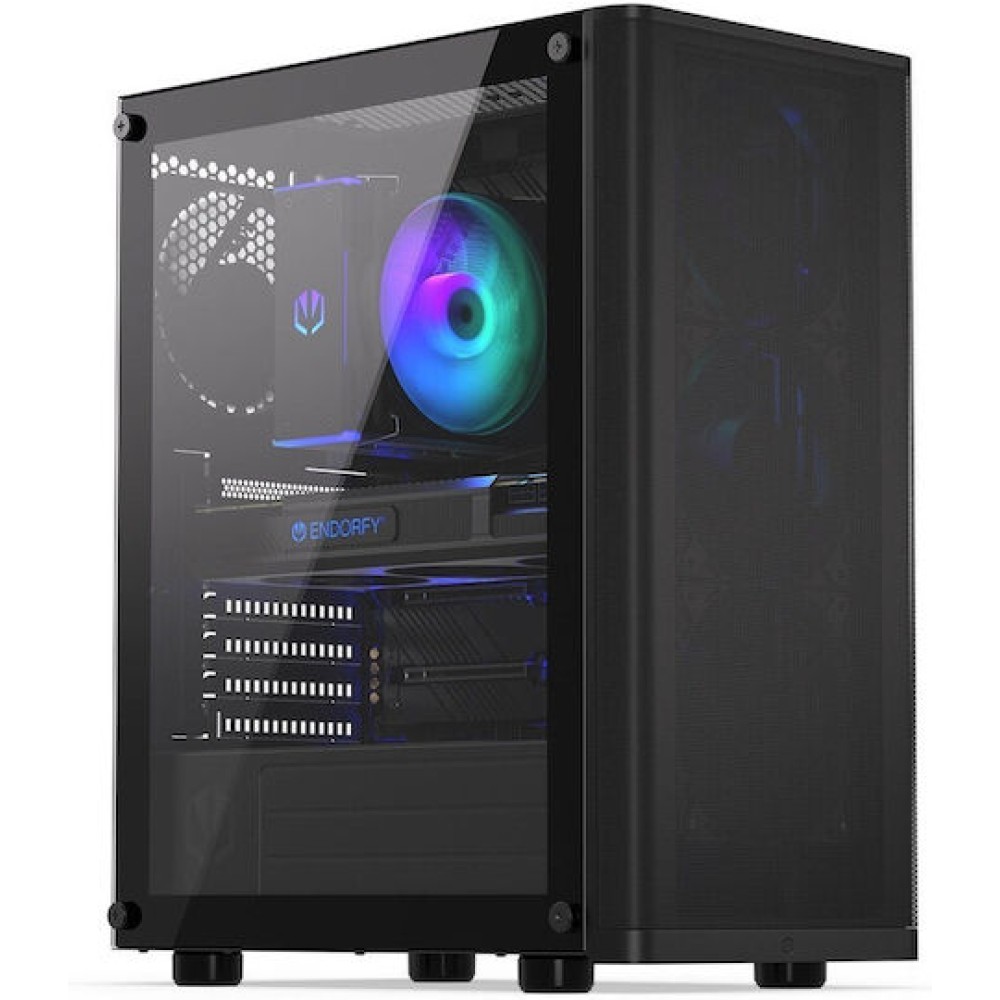 Endorfy Ventum 200 Air Gaming Midi Tower Κουτί Υπολογιστή με Πλαϊνό Παράθυρο Μαύρο
