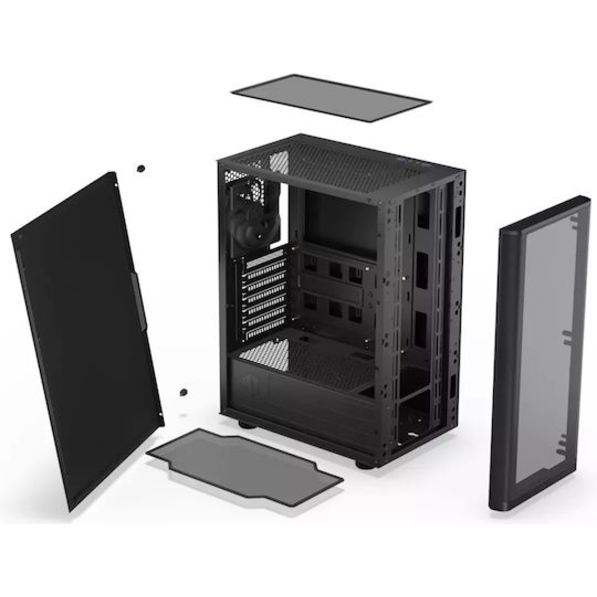 Endorfy Ventum 200 Solid Gaming Midi Tower Κουτί Υπολογιστή με Πλαϊνό Παράθυρο Μαύρο