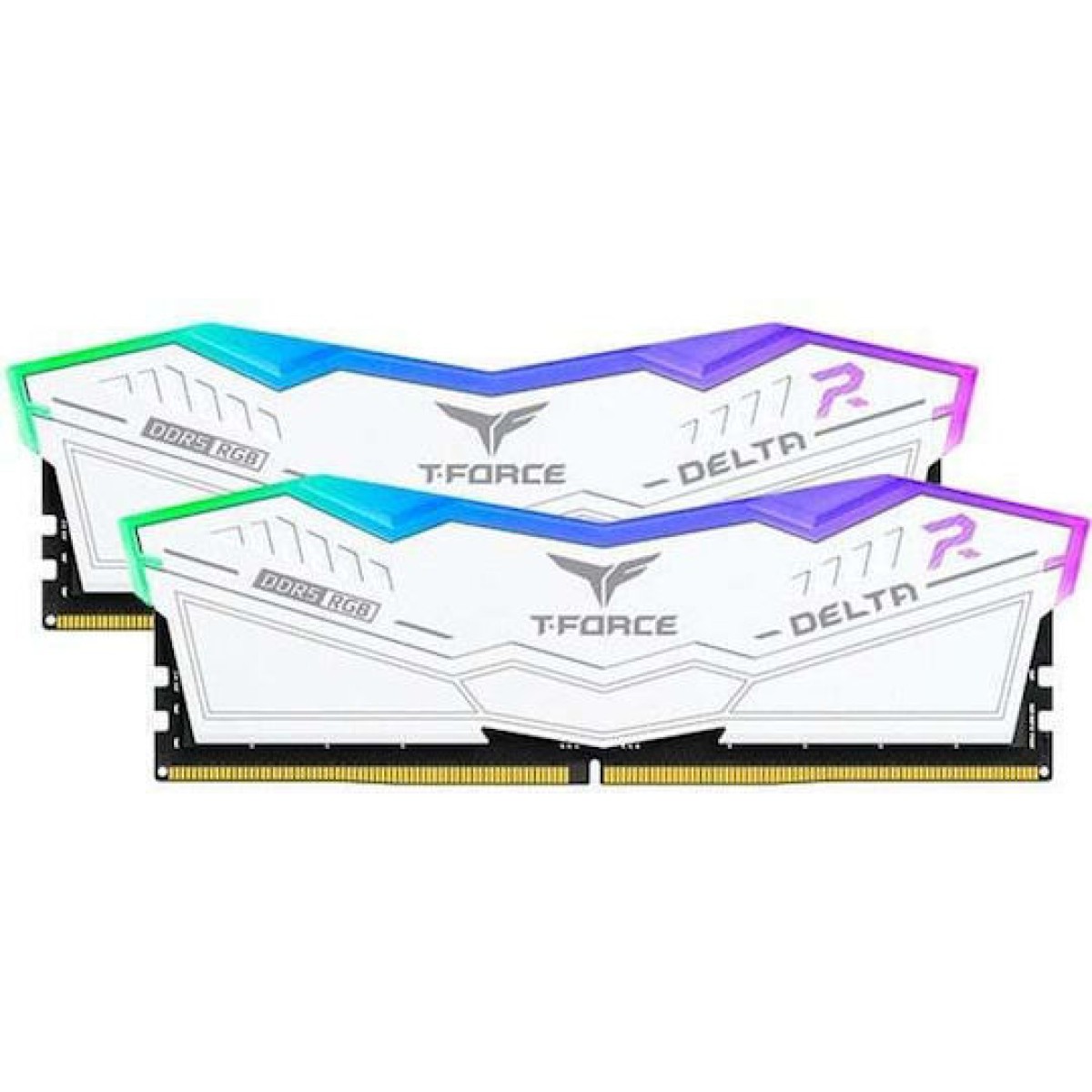 TeamGroup Delta RGB White DDR5 32GB RAM με 2x16GB Modules και Ταχύτητα 7600 για Desktop