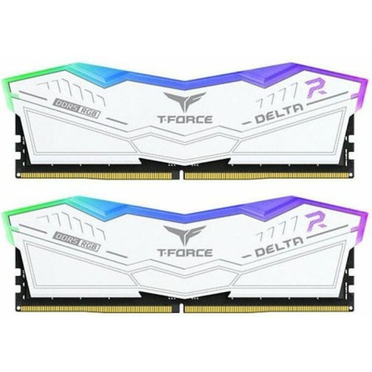 TeamGroup Delta RGB White DDR5 32GB RAM με 2x16GB Modules και Ταχύτητα 7600 για Desktop