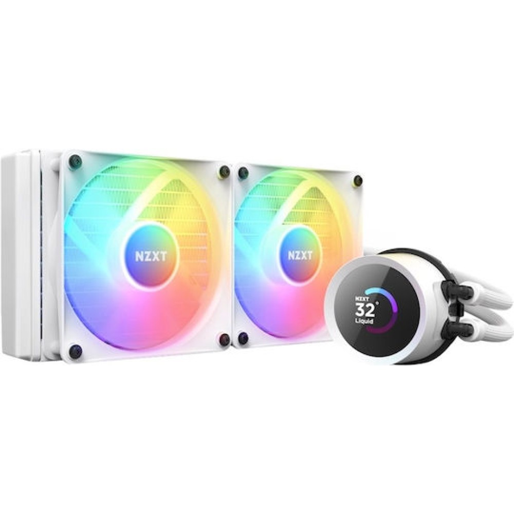 NZXT Kraken 240 Elite RGB Υδρόψυξη Επεξεργαστή Διπλού Ανεμιστήρα 120mm για Socket AM4/AM5/1700/1200 Λευκή