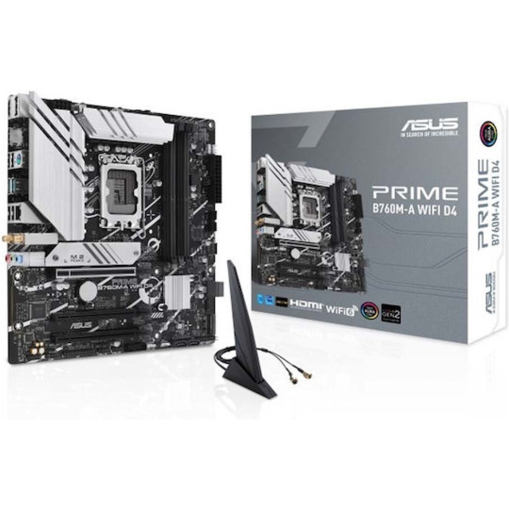 Asus Prime B760M-A WIFI D4 Motherboard Micro ATX με Intel 1700 Socket 90MB1CX0-M0EAY0