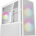 Deepcool CH360 Micro Tower Κουτί Υπολογιστή με Πλαϊνό Παράθυρο και RGB Φωτισμό Λευκό