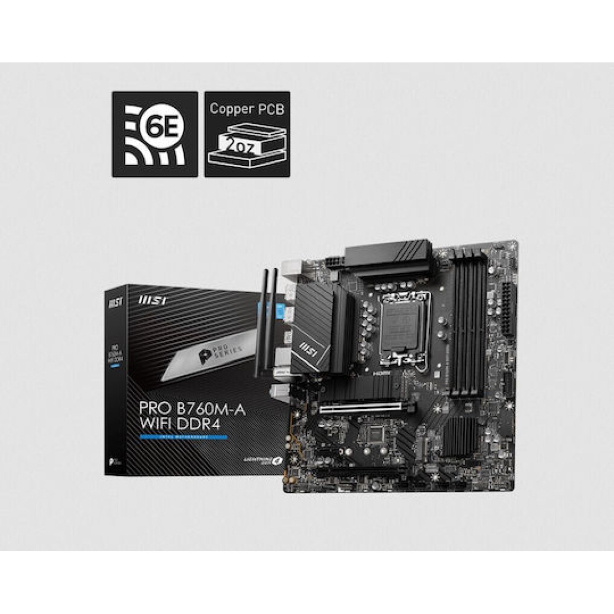MSI Pro B760M-A WIFI DDR4 Motherboard Micro ATX με Intel 1700 Socket 7D99-001R