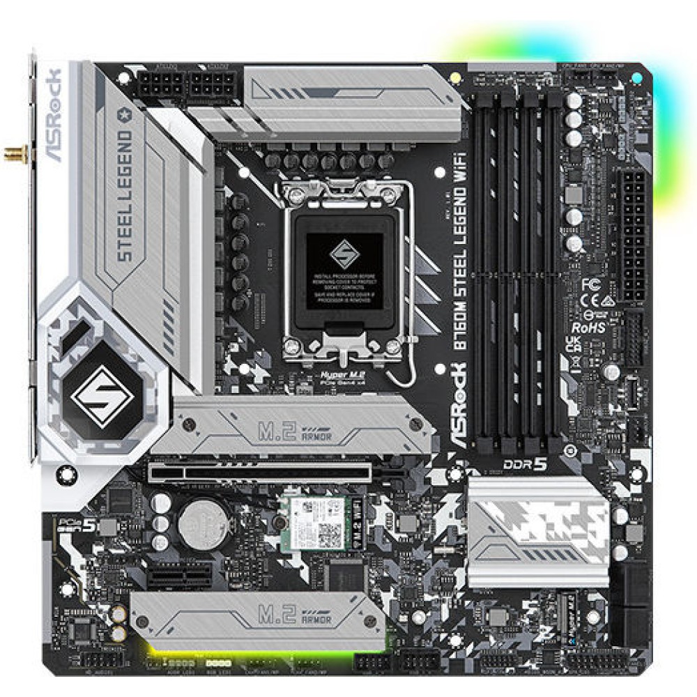 ASRock B760M Steel Legend WiFi Motherboard Micro ATX με Intel 1700 Socket 90-MXBL70-A0UAYZ