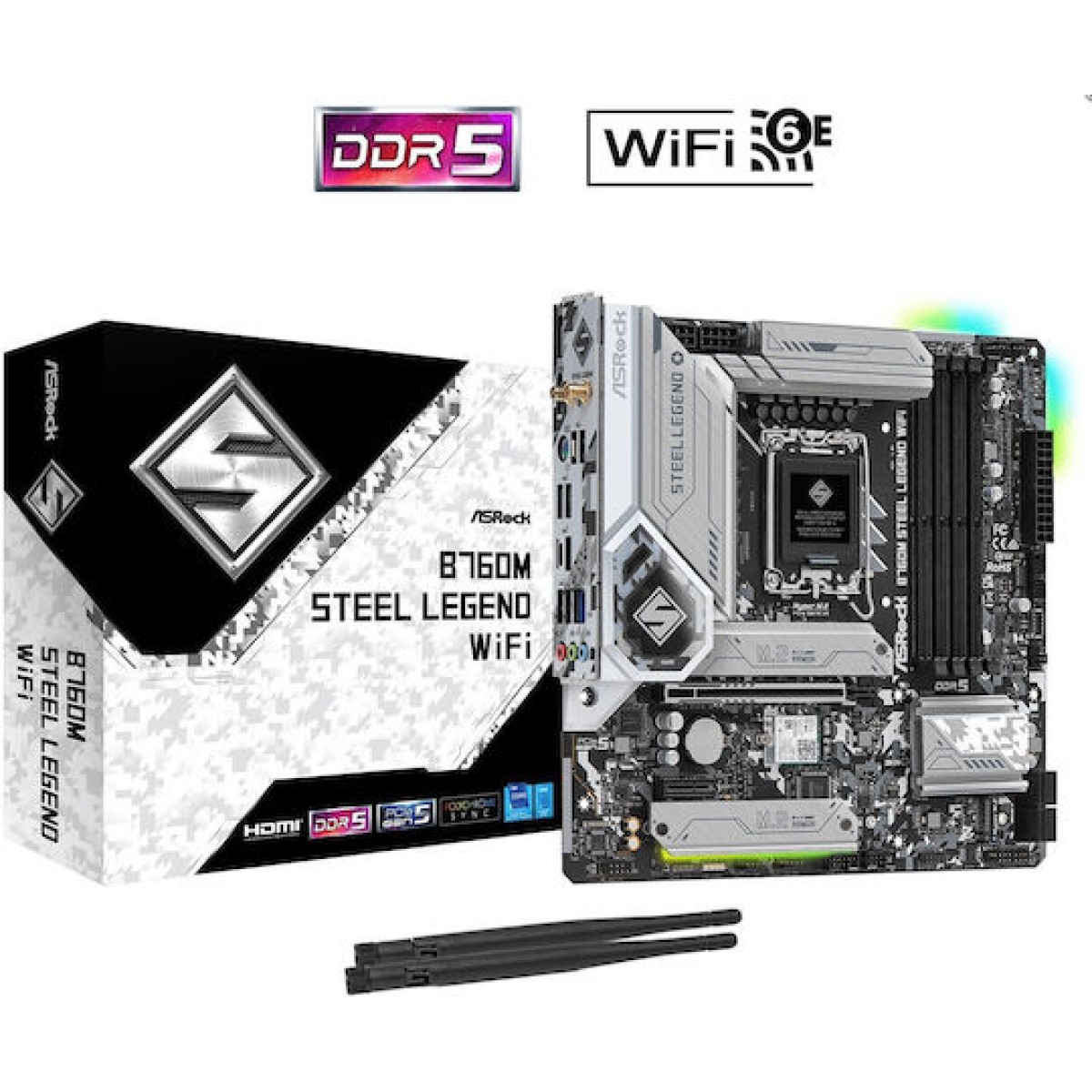 ASRock B760M Steel Legend WiFi Motherboard Micro ATX με Intel 1700 Socket 90-MXBL70-A0UAYZ