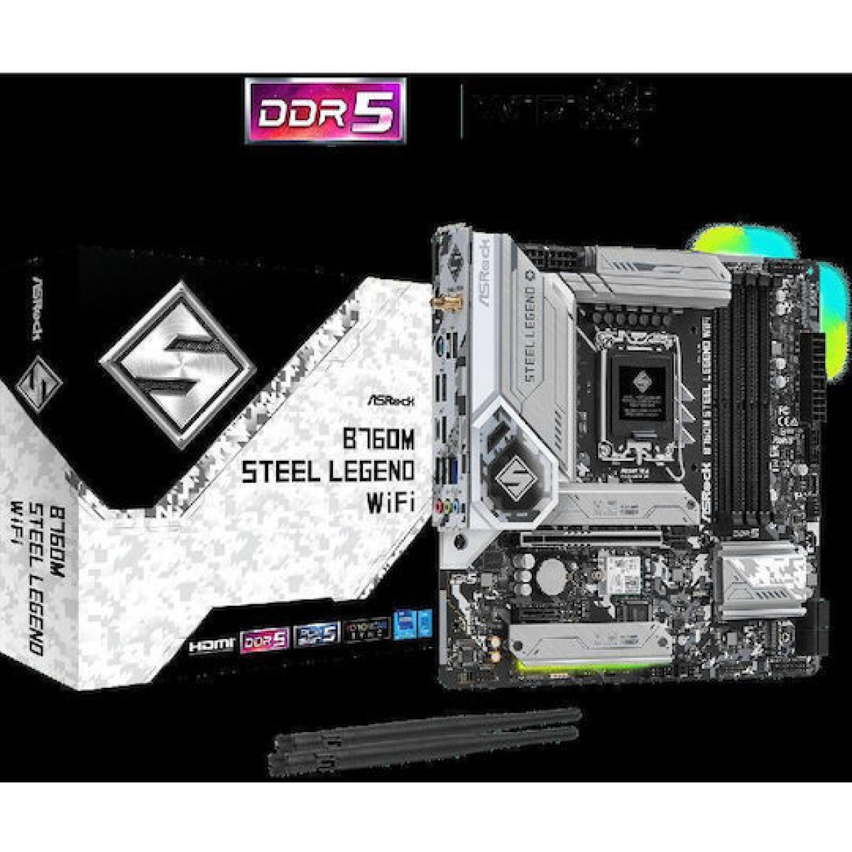 ASRock B760M Steel Legend WiFi Motherboard Micro ATX με Intel 1700 Socket 90-MXBL70-A0UAYZ