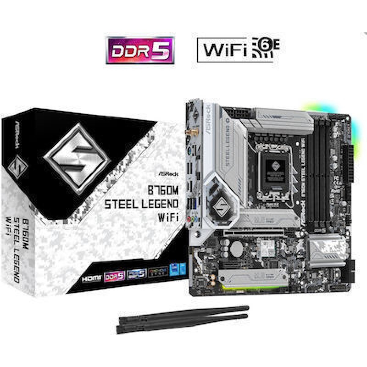 ASRock B760M Steel Legend WiFi Motherboard Micro ATX με Intel 1700 Socket 90-MXBL70-A0UAYZ