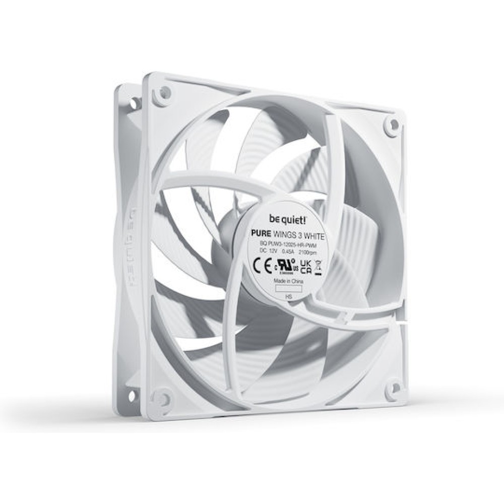 Be Quiet Pure Wings 3 Case Fan 120mm με Σύνδεση 4-Pin PWM Λευκό