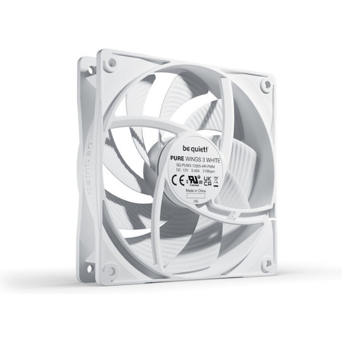 Be Quiet Pure Wings 3 Case Fan 120mm με Σύνδεση 4-Pin PWM Λευκό