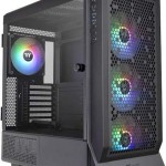 Thermaltake Ceres 500 TG Gaming Midi Tower Κουτί Υπολογιστή με Πλαϊνό Παράθυρο και RGB Φωτισμό Μαύρο