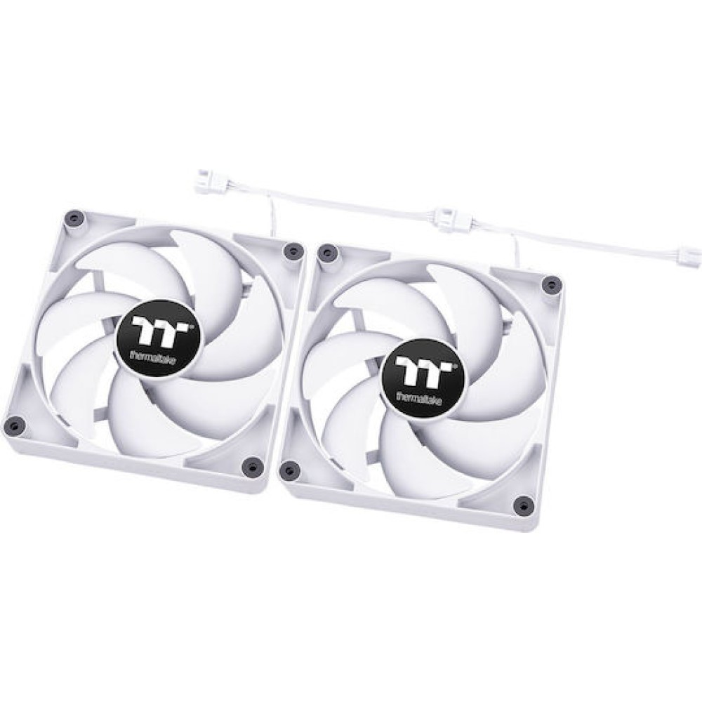 Thermaltake CT120 Case Fan με Λευκό Φωτισμό και Σύνδεση 4-Pin PWM 2τμχ Λευκό