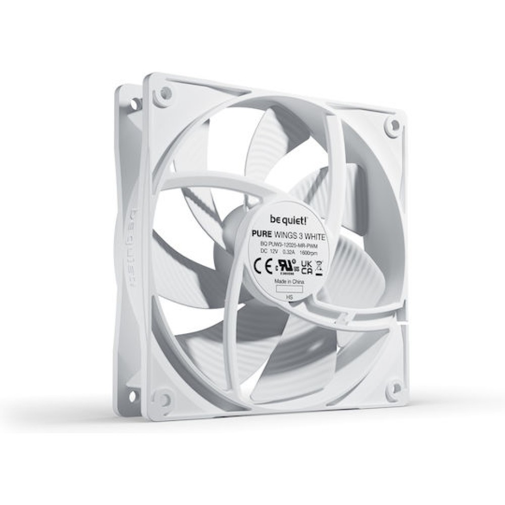 Be Quiet Pure Wings 3 Case Fan 120mm με Σύνδεση 4-Pin PWM Λευκό