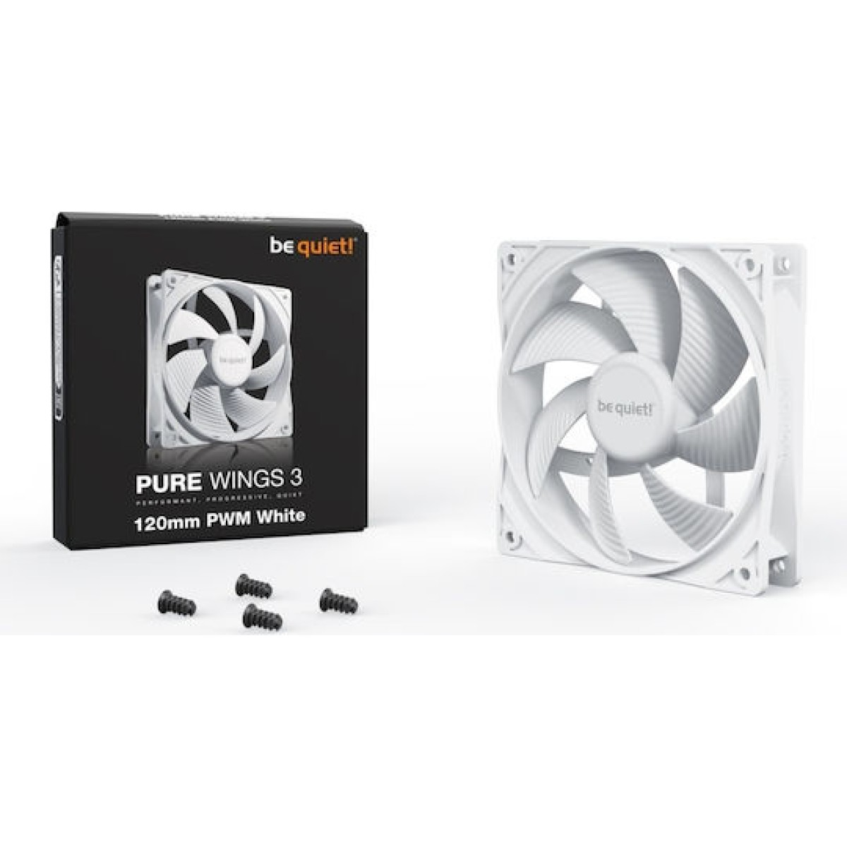 Be Quiet Pure Wings 3 Case Fan 120mm με Σύνδεση 4-Pin PWM Λευκό