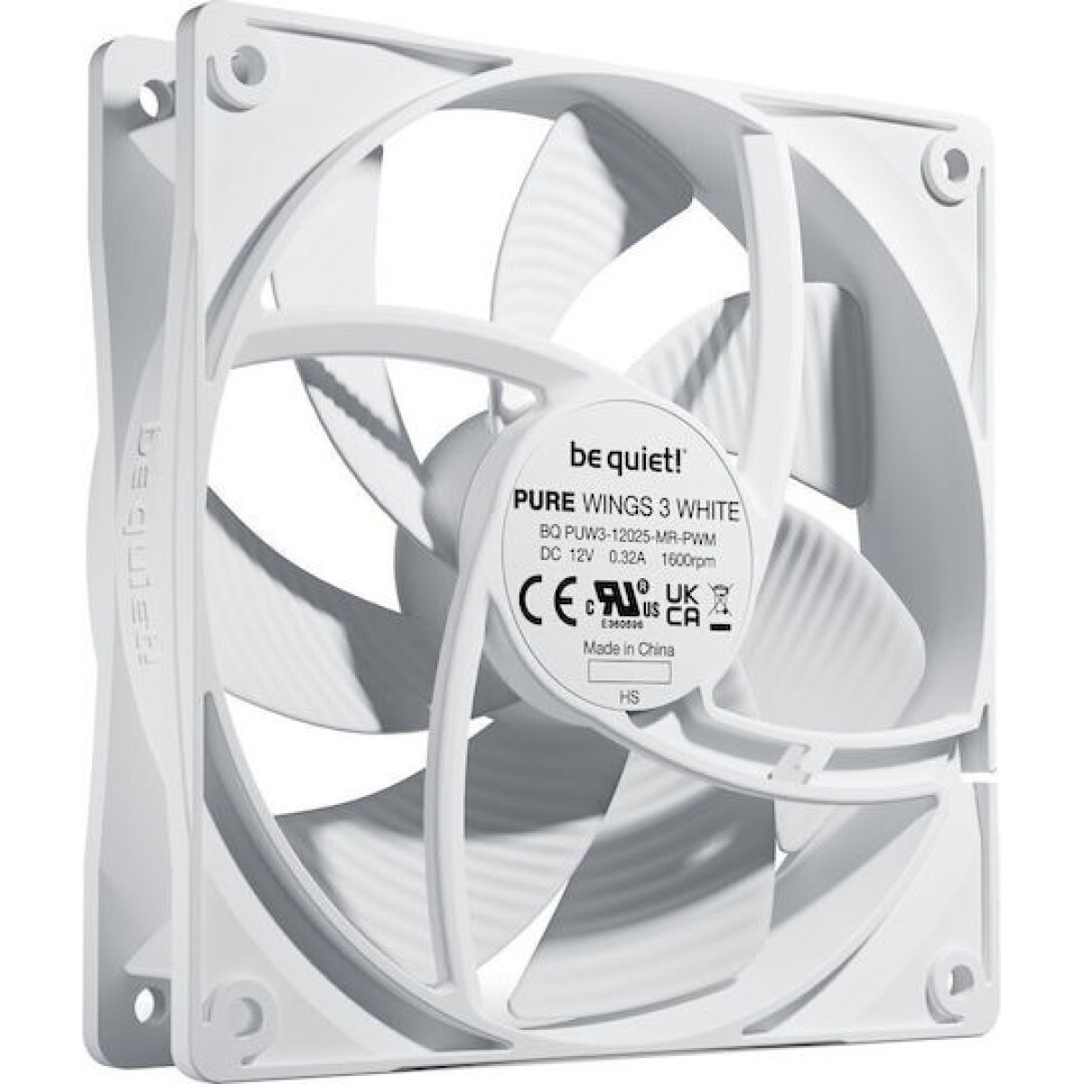 Be Quiet Pure Wings 3 Case Fan 120mm με Σύνδεση 4-Pin PWM Λευκό
