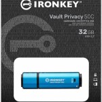 Kingston IronKey Vault Privacy 50 32GB USB 3.2 Stick με σύνδεση USB-C Μπλε