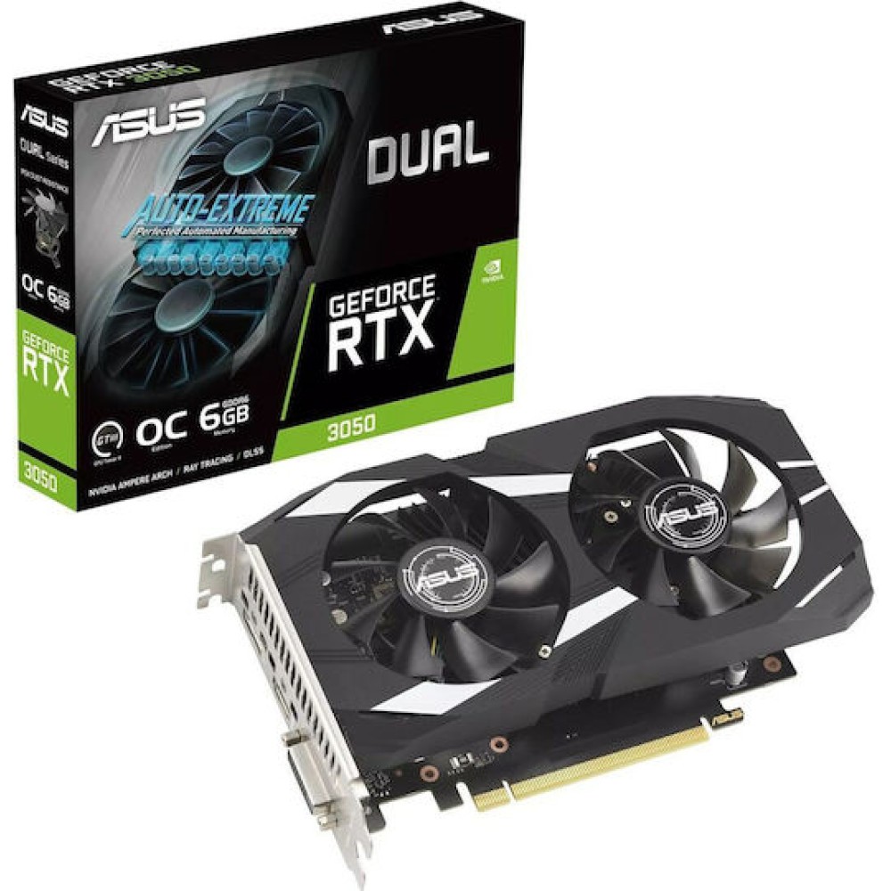 Asus GeForce RTX 3050 6GB GDDR6 Dual OC Κάρτα Γραφικών