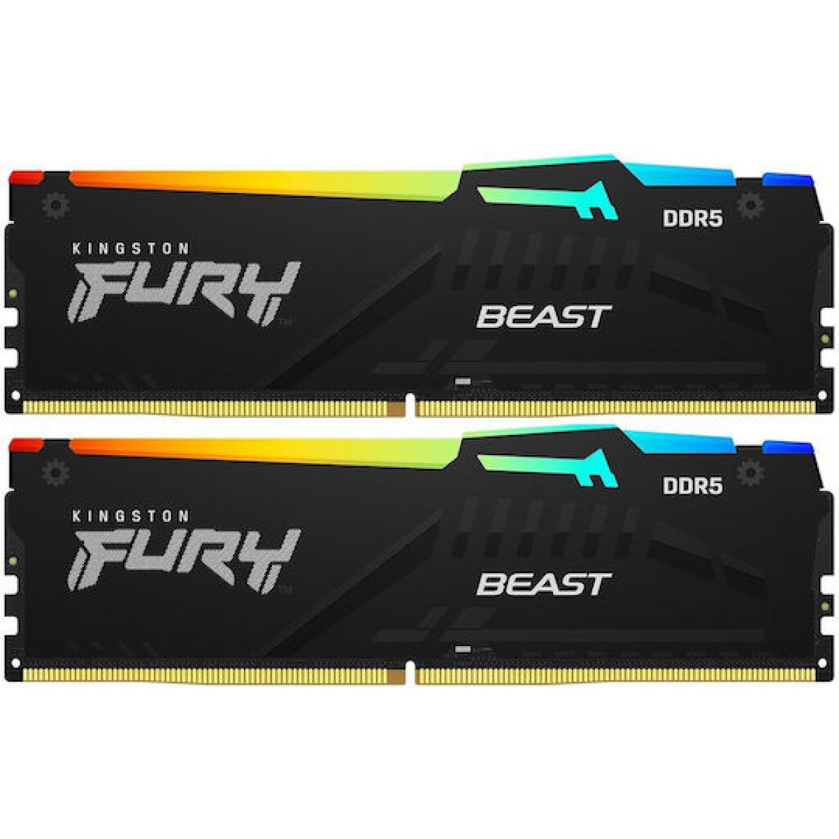 Kingston Fury Beast RGB DDR5 16GB RAM με 2x8GB Modules και Ταχύτητα 5600 για Desktop