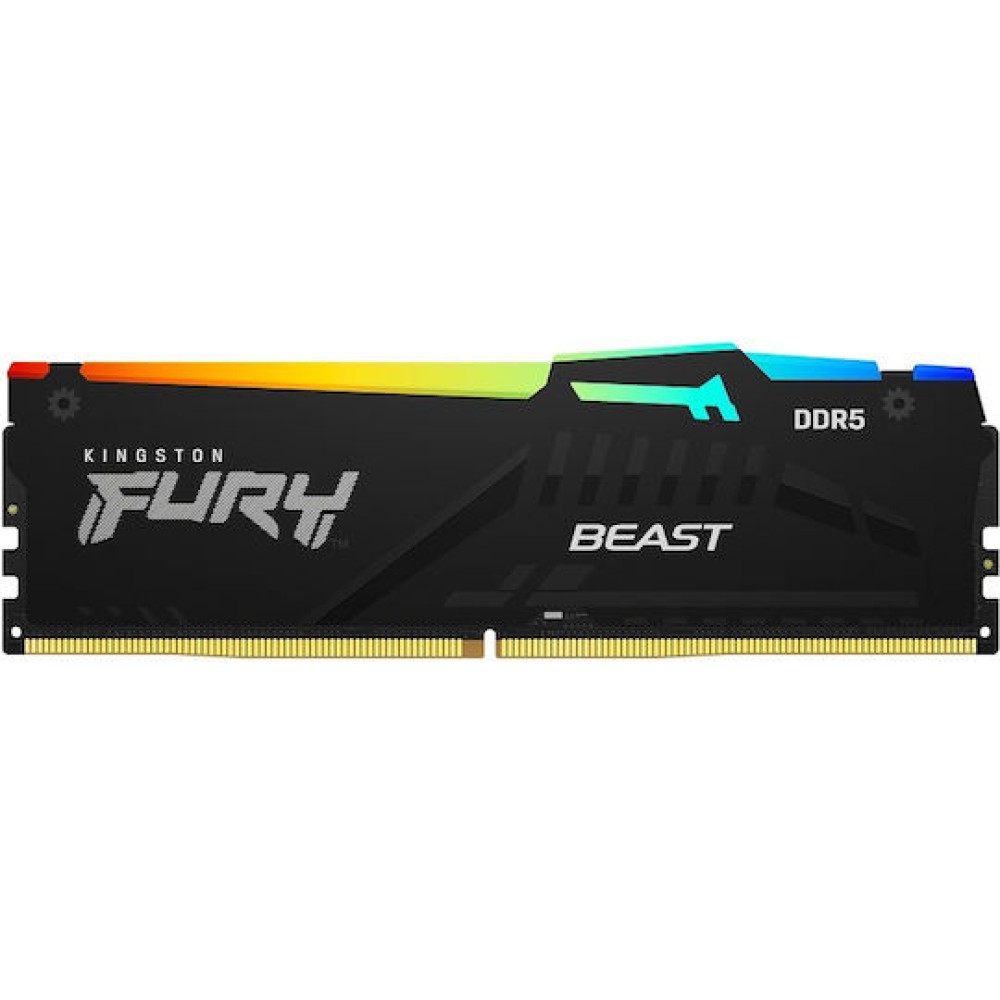 Kingston Fury Beast RGB DDR5 με Module 1x32GB και Ταχύτητα 6000 για Desktop